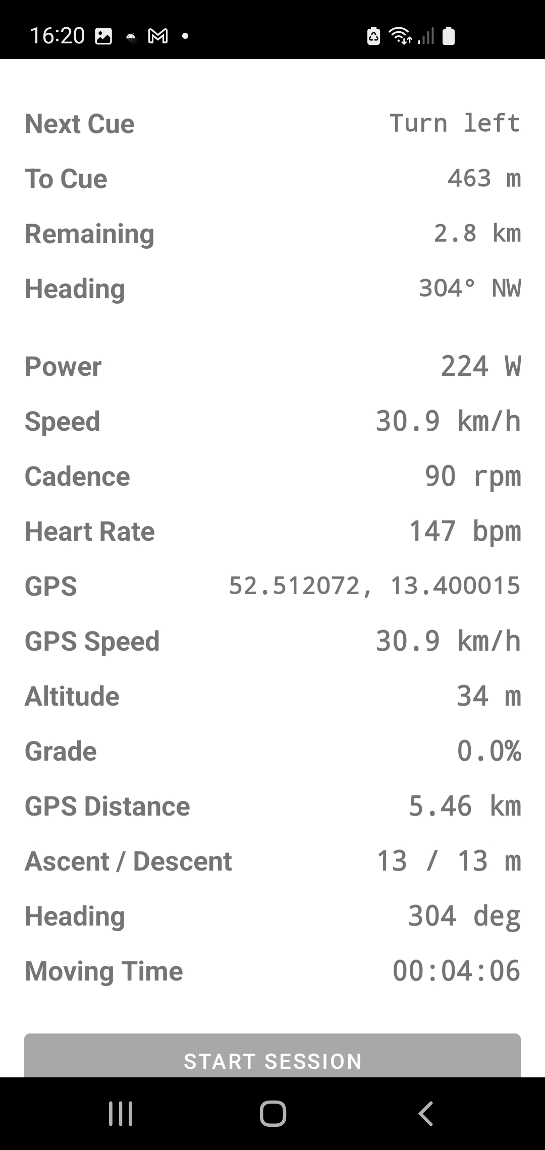 Epic Ride navigation map
